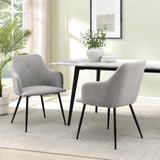 English Elm Walker Edison - Contemporary Upholstered Woven-Fabric Dining Chairs – Fog Grey