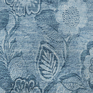 HomeRoots 8' X 10' Washable Blue Floral Area Rug with UV Protection – Durable, Stain-Resistant, Stylish Decor 708788