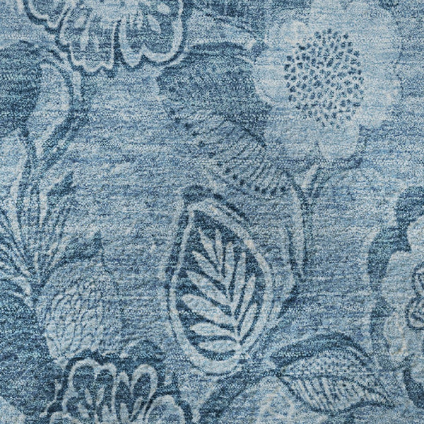 HomeRoots 8' X 10' Washable Blue Floral Area Rug with UV Protection – Durable, Stain-Resistant, Stylish Decor 708788