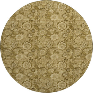 HomeRoots 8' X 10' Elegant Coffee & Beige Floral Area Rug – Washable, UV-Protected, Stain-Resistant Design! 708794