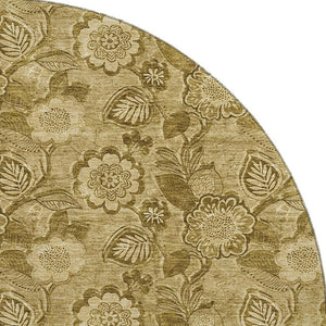 HomeRoots 8' X 10' Elegant Coffee & Beige Floral Area Rug – Washable, UV-Protected, Stain-Resistant Design! 708794