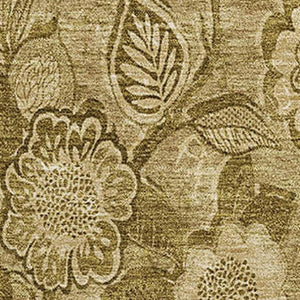 HomeRoots 9' X 12' Coffee and Beige Floral Area Rug - Stain-Resistant, UV-Protected, Easy-Care, Non-Slip Design 708795