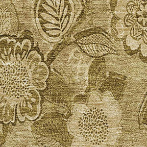 HomeRoots 10' X 14' Coffee And Beige Floral Area Rug - Durable, Washable, UV-Protected, Perfect for Homes with Kids! 708796