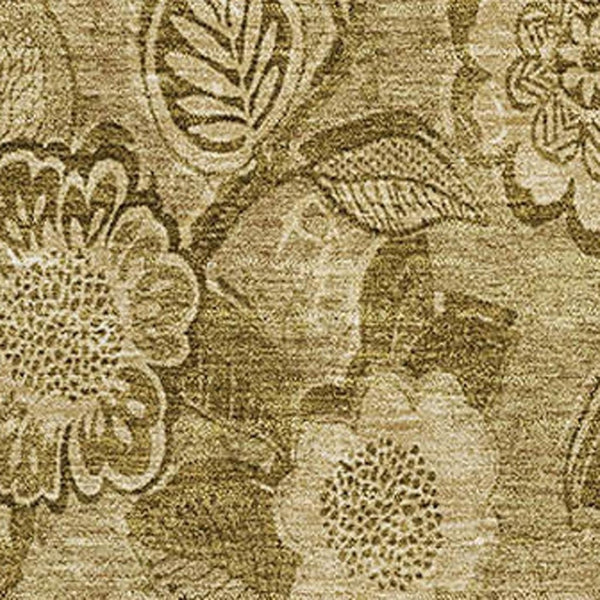 HomeRoots 10' X 14' Coffee And Beige Floral Area Rug - Durable, Washable, UV-Protected, Perfect for Homes with Kids! 708796