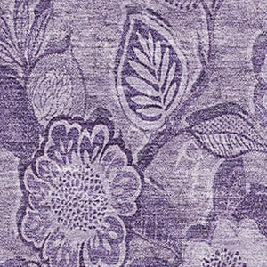 HomeRoots 5' X 8' Plum Floral Area Rug - Washable, UV-Protected, Stain-Resistant & Non-Slip for Busy Homes 708798
