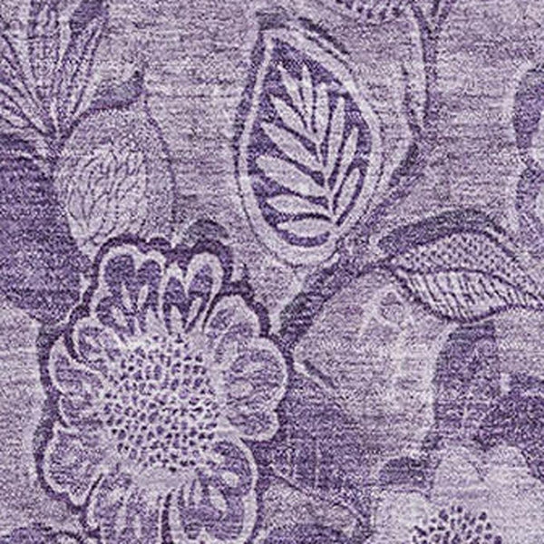 HomeRoots 5' X 8' Plum Floral Area Rug - Washable, UV-Protected, Stain-Resistant & Non-Slip for Busy Homes 708798