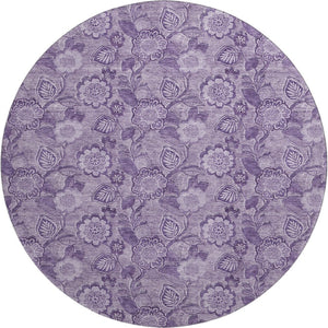 HomeRoots 8' X 10' Washable Plum & Purple Floral Area Rug with UV Protection - Perfect for High-Traffic Spaces! 708800