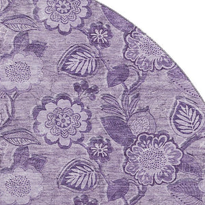 HomeRoots 8' X 10' Washable Plum & Purple Floral Area Rug with UV Protection - Perfect for High-Traffic Spaces! 708800