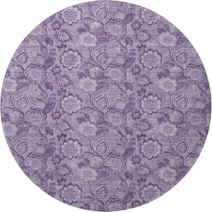 HomeRoots 8' X 10' Washable Plum & Purple Floral Area Rug with UV Protection - Perfect for High-Traffic Spaces! 708800