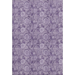 HomeRoots 10' X 14' Washable Plum & Purple Floral Area Rug with UV Protection - Stylish & Durable for Homes 708802