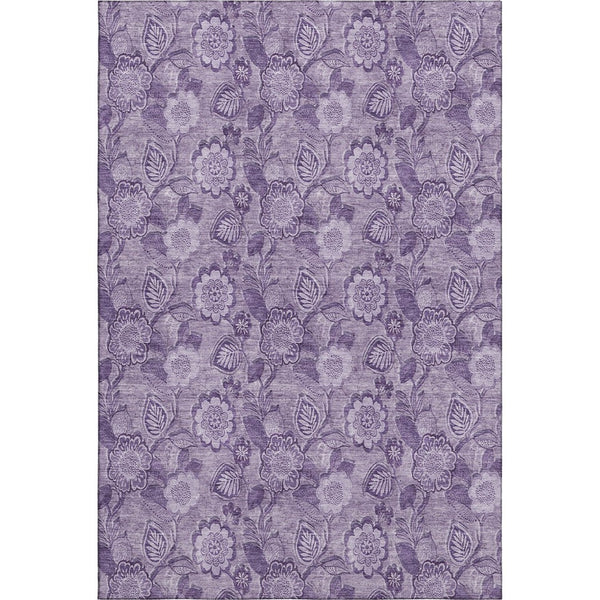 HomeRoots 10' X 14' Washable Plum & Purple Floral Area Rug with UV Protection - Stylish & Durable for Homes 708802