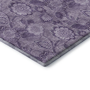 HomeRoots 10' X 14' Washable Plum & Purple Floral Area Rug with UV Protection - Stylish & Durable for Homes 708802