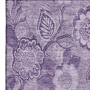 HomeRoots 10' X 14' Washable Plum & Purple Floral Area Rug with UV Protection - Stylish & Durable for Homes 708802