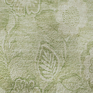 HomeRoots 8' X 10' Sage and Beige Floral Washable Area Rug - Durable, UV-Protected, Perfect for Homes and Pets! 708806