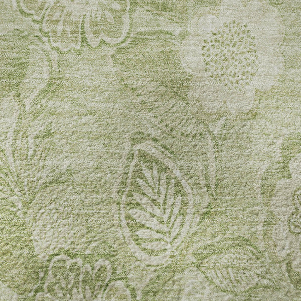 HomeRoots 8' X 10' Sage and Beige Floral Washable Area Rug - Durable, UV-Protected, Perfect for Homes and Pets! 708806