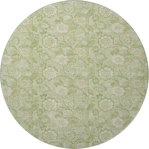 HomeRoots 8' X 10' Sage and Beige Floral Washable Area Rug - Durable, UV-Protected, Perfect for Homes and Pets! 708806