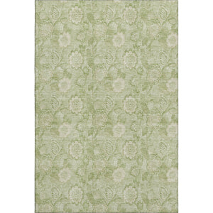 HomeRoots 10' X 14' Sage and Beige Floral Area Rug - Durable, Washable, UV-Protected for Busy Homes & Kids 708808