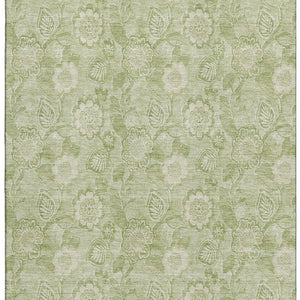 HomeRoots 10' X 14' Sage and Beige Floral Area Rug - Durable, Washable, UV-Protected for Busy Homes & Kids 708808