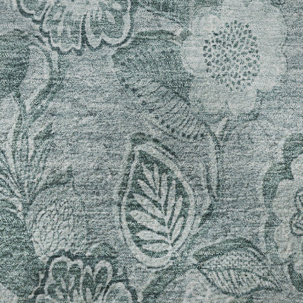 HomeRoots 8' X 10' Teal And Aqua Floral Area Rug - Washable, UV Protected, Stain-Resistant for Any Space 708812