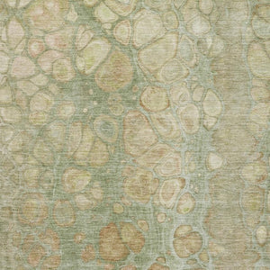 HomeRoots 5' X 8' Washable Artichoke Green Abstract Area Rug with UV Protection, Perfect for Busy Homes! 708822