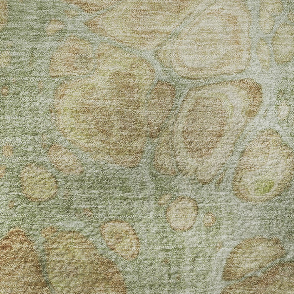HomeRoots 8' X 10' Abstract Area Rug in Artichoke Green, Gray & Beige - Washable, UV Protected & Durable Design 708824