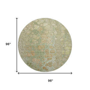HomeRoots 8' X 10' Abstract Area Rug in Artichoke Green, Gray & Beige - Washable, UV Protected & Durable Design 708824