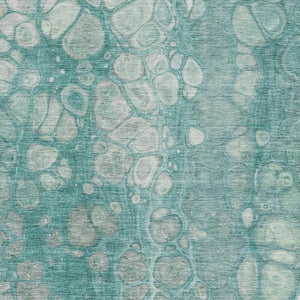 HomeRoots 10' Aqua Gray & Silver Abstract Washable Area Rug - UV Protected, Stain Resistant, Modern Design 708832