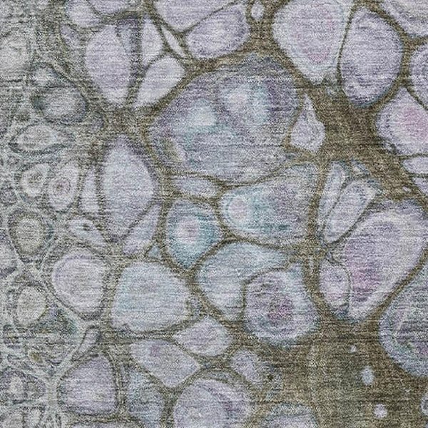 HomeRoots 9' X 12' Washable Area Rug in Brown, Blue & Gray - Stylish, Durable, UV-Protected for Homes with Kids 708837