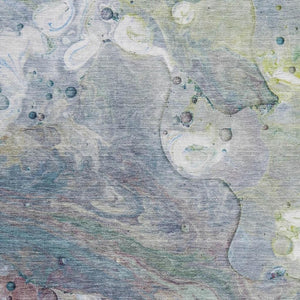 HomeRoots 10' X 14' Vibrant Blue Purple Green Abstract Area Rug - Washable, UV Protected, Stain Resistant 708850