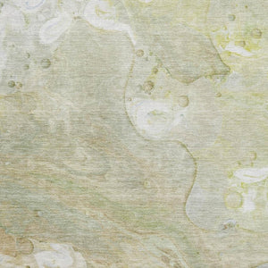 HomeRoots 5' X 8' Contemporary Abstract Ivory and Green Washable Area Rug with UV Protection and Non-Slip Backing 708858