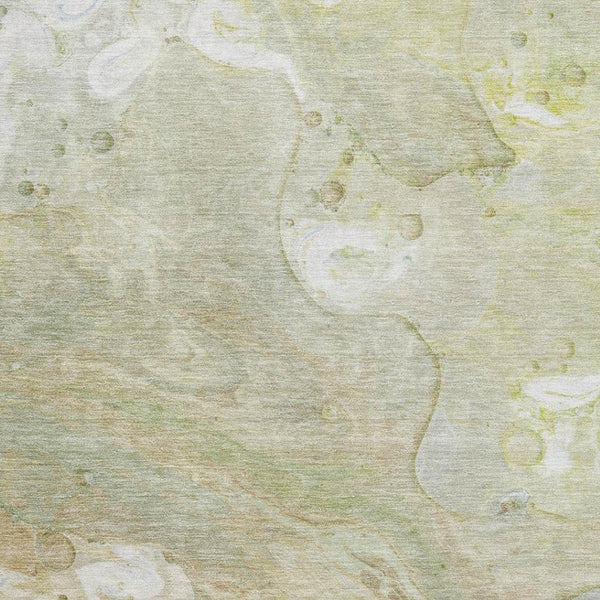 HomeRoots 5' X 8' Contemporary Abstract Ivory and Green Washable Area Rug with UV Protection and Non-Slip Backing 708858