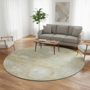 HomeRoots 8' X 10' Washable Linen Ivory & Green Area Rug with UV Protection - Durable, Modern Design for Homes 708860