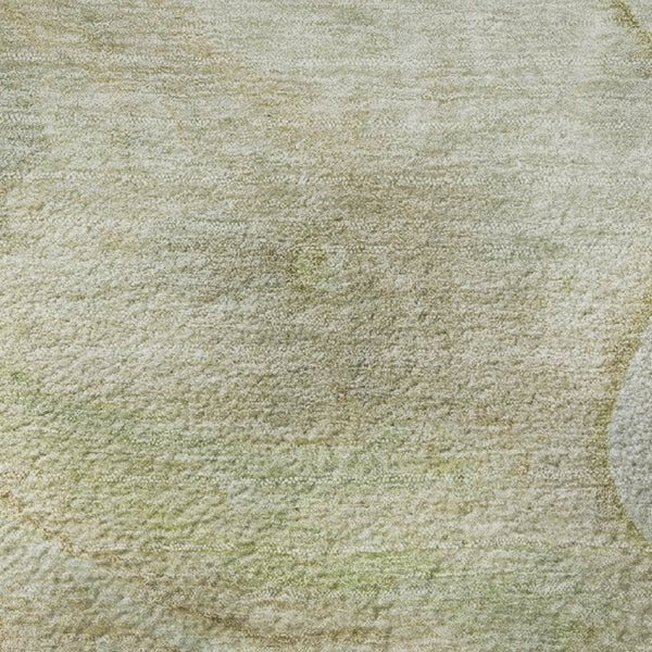 HomeRoots 8' X 10' Washable Linen Ivory & Green Area Rug with UV Protection - Durable, Modern Design for Homes 708860