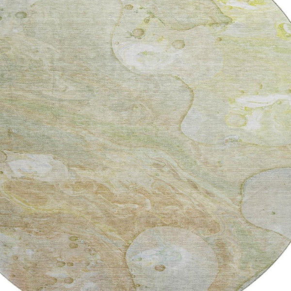 HomeRoots 8' X 10' Washable Linen Ivory & Green Area Rug with UV Protection - Durable, Modern Design for Homes 708860