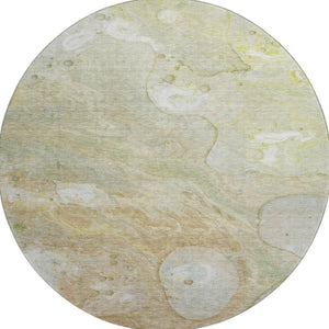 HomeRoots 8' X 10' Washable Linen Ivory & Green Area Rug with UV Protection - Durable, Modern Design for Homes 708860