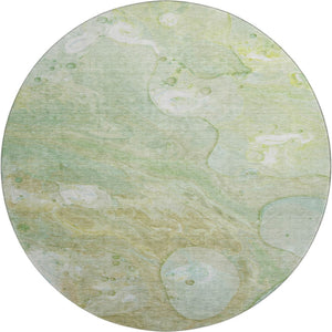 HomeRoots 8' X 10' Sage and Teal Abstract Area Rug - Washable, UV-Protected, Durable for Busy Homes & Spaces 708866