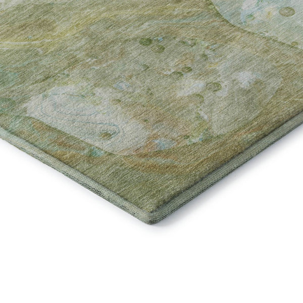 HomeRoots 8' X 10' Sage and Teal Abstract Area Rug - Washable, UV-Protected, Durable for Busy Homes & Spaces 708866