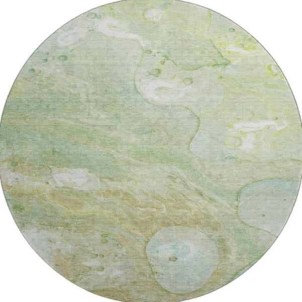 HomeRoots 8' X 10' Sage and Teal Abstract Area Rug - Washable, UV-Protected, Durable for Busy Homes & Spaces 708866