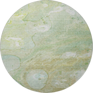 HomeRoots 8' X 10' Sage and Teal Abstract Area Rug - Washable, UV-Protected, Durable for Busy Homes & Spaces 708866