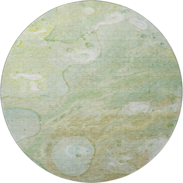 HomeRoots 8' X 10' Sage and Teal Abstract Area Rug - Washable, UV-Protected, Durable for Busy Homes & Spaces 708866