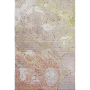 HomeRoots 5' X 8' Salmon & Lavender Abstract Washable Area Rug – Stylish, Durable, UV-Protected for Home Use 708870