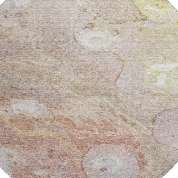 HomeRoots 8' X 10' Salmon and Lavender Abstract Washable Area Rug – Soft, Durable, UV Protected for Busy Homes 708872