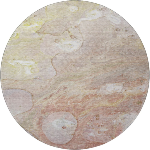 HomeRoots 8' X 10' Salmon and Lavender Abstract Washable Area Rug – Soft, Durable, UV Protected for Busy Homes 708872
