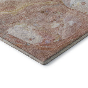 HomeRoots 9' X 12' Salmon And Lavender Abstract Washable Area Rug With UV Protection & Stain Resistance 708873