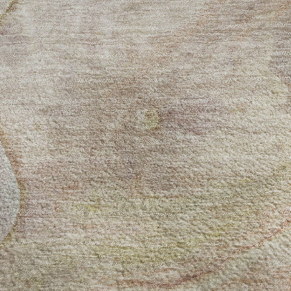 HomeRoots 9' X 12' Salmon And Lavender Abstract Washable Area Rug With UV Protection & Stain Resistance 708873