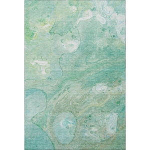HomeRoots 9' X 12' Teal And Ivory Abstract Area Rug – Washable, Stain-Resistant, UV-Protected for Every Room! 708879