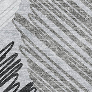 HomeRoots 10' X 14' Geometric Area Rug in Blue, Ivory & Gray - Washable, Durable, UV Protected for High-Traffic Areas 708886
