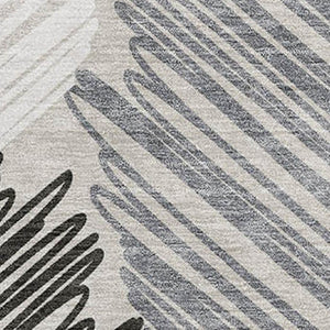HomeRoots 9' X 12' Copper Ivory Gray Area Rug - Stylish Geometric Design, Washable, UV Protected & Durable 708891