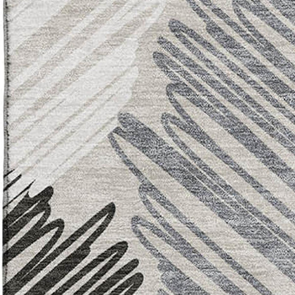 HomeRoots 10' X 14' Stylish Copper Ivory Gray Geometric Washable Area Rug with UV Protection for Busy Homes 708892