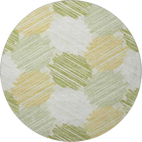 HomeRoots 8' X 10' Stylish Green Ivory Gray Washable Area Rug with UV Protection for Modern Homes & Pets 708896